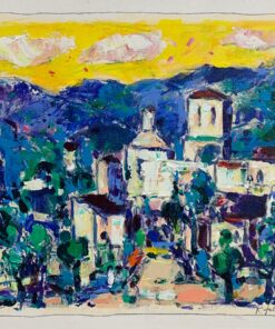 Pueblo con cielo amarillo - Kees Salentijn