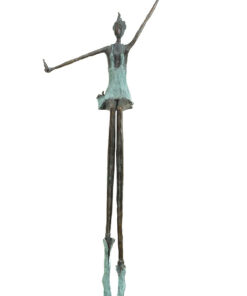 Party girl in brons VERKLEIND 1 h 90 b 36 d 20 cm.
